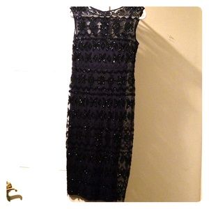 Adrianna Papell fully beaded dress - Navy/ 6